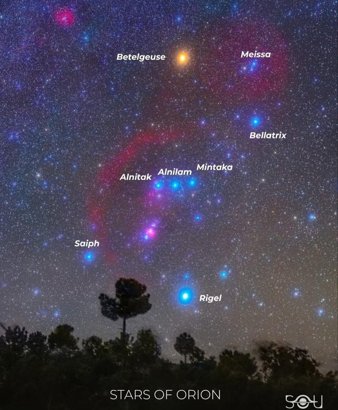 Betelgeuse
Meissa
Bellatrix
Mintaka
Alnitak
Alnilam
Saiph
Rigel
STARS OF ORION