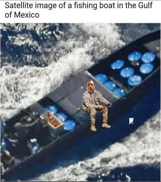 Satellite image of a fishing boat in the Gulf of Mexico