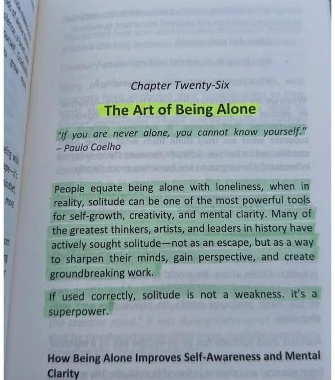 Chapter Twenty-Six The Art of Being Alone 