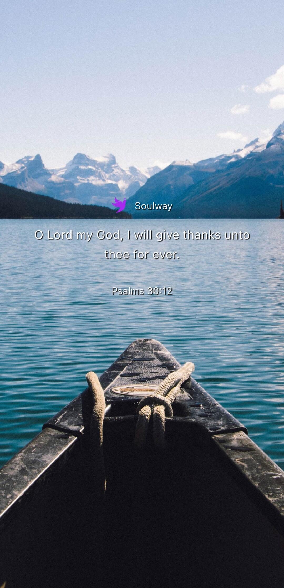 Soulway O Lord my God, I will give thanks unto thee for ever. Psalms 30:12