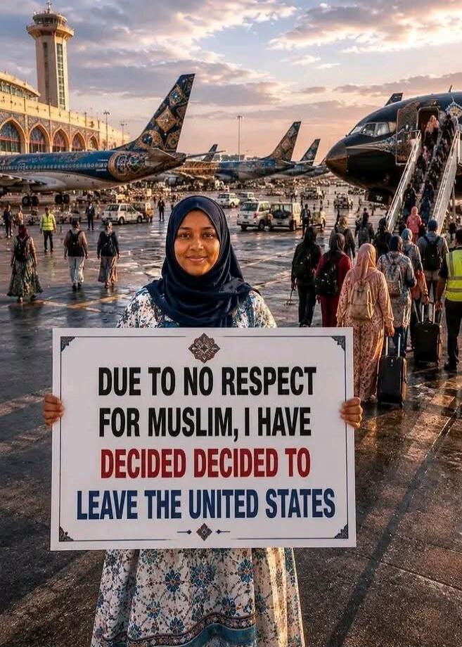 DUE TO NO RESPECT FOR MUSLIM, I HAVE DECIDED DECIDED TO LEAVE THE UNITED STATES