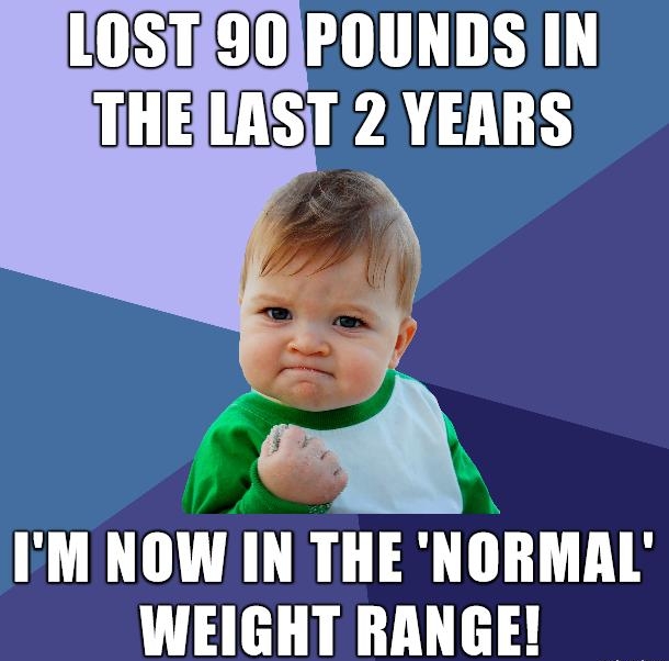 LOSTI90IPOUNDS IN LIS 2 YEARS IM NOW IN THE NORMAL WEIGHT RANGE