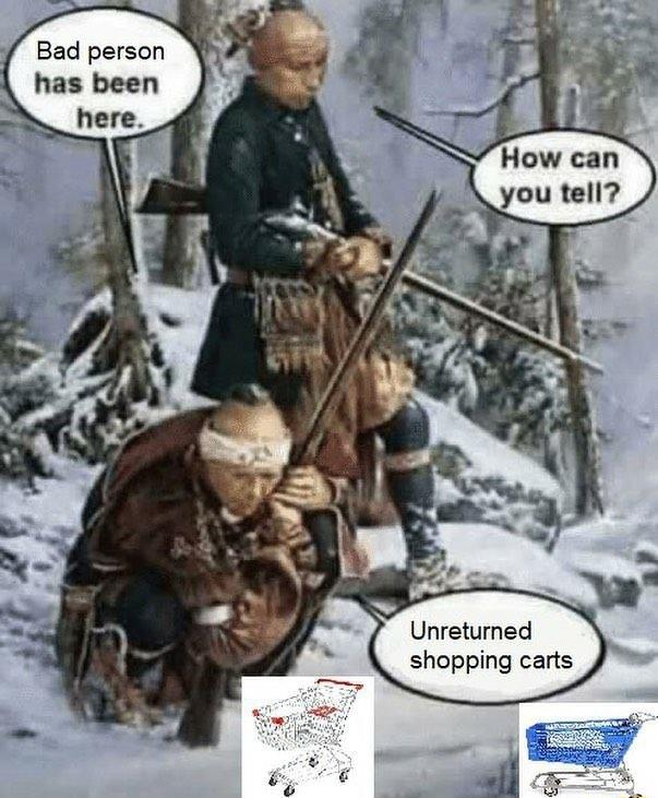 Bad person has been ow can ou tell Unreturned shopping carts