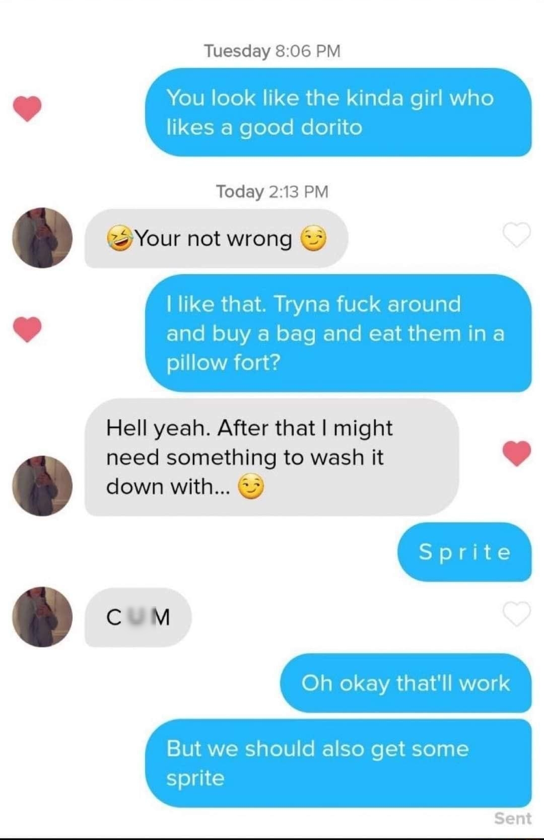 4 Tuesday Today 21 Your not wrong 3 Hell yeah After that might need something to wash it down with CuMm