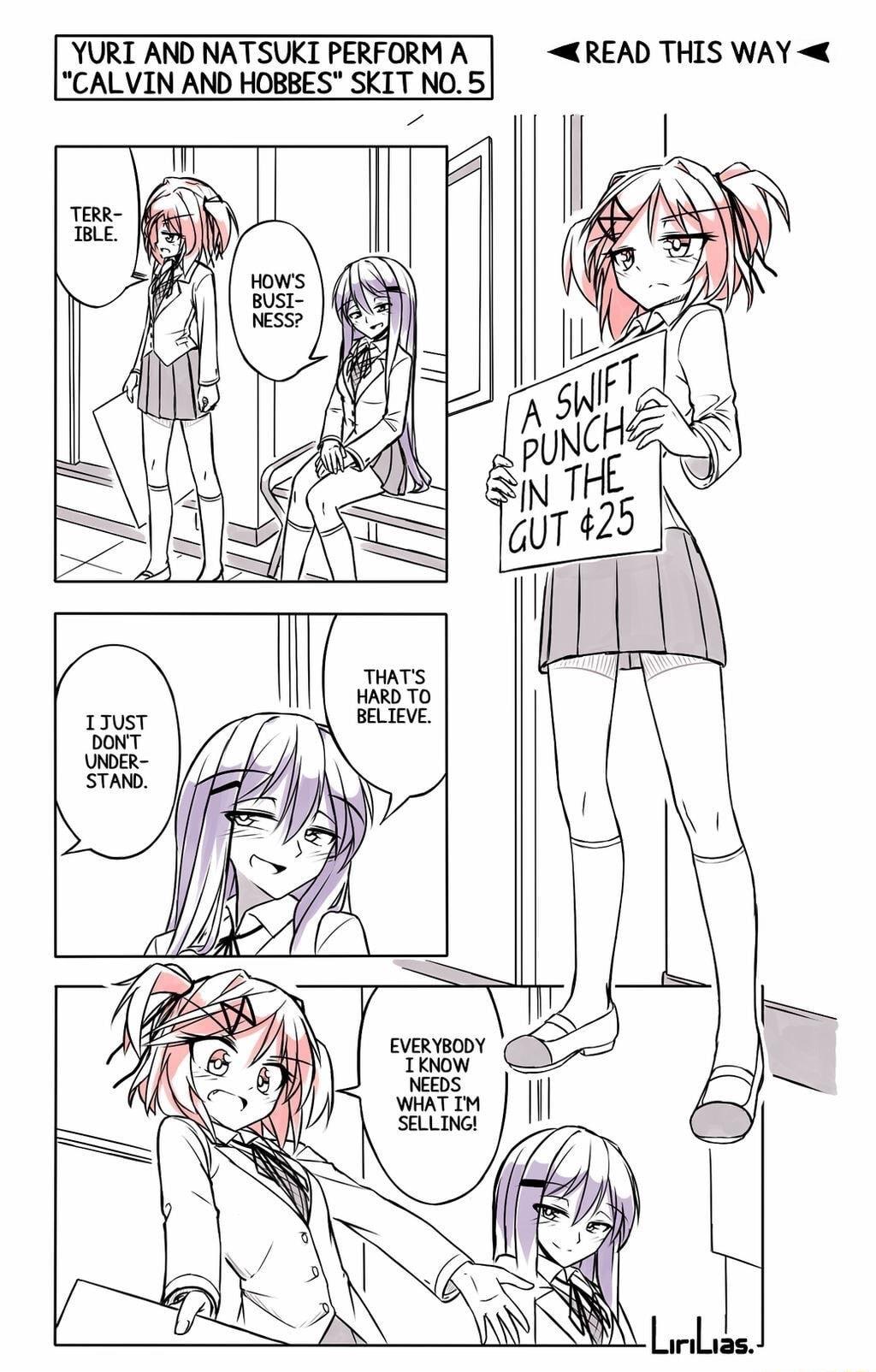 YURI AND NATSUKI PERFORM A READ THIS WAY t CALVIN AND HOBBES SKIT NO5