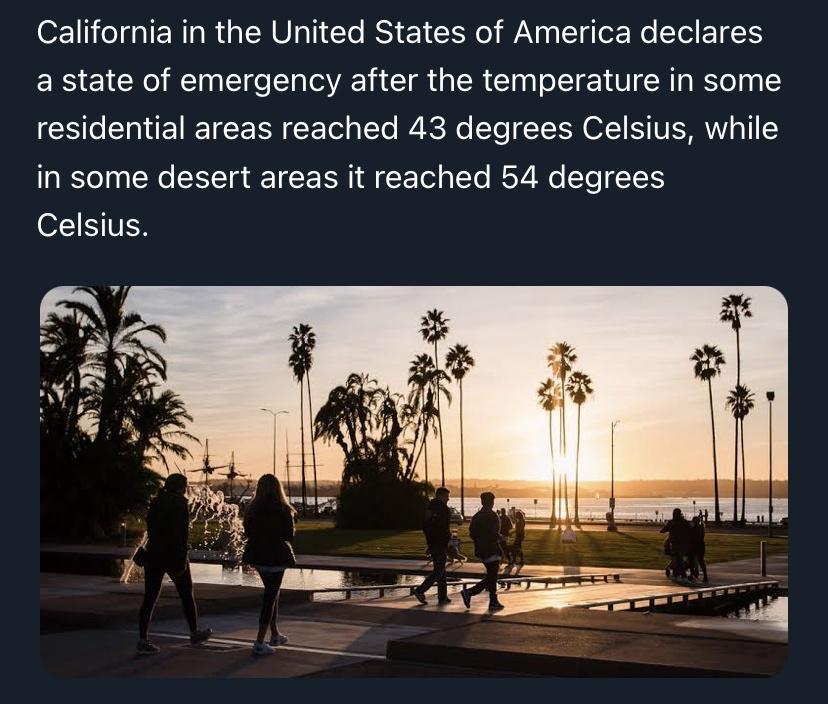 0111 o ERIa R R U1 Yo IS CER AN Elg e Ne Tl E 1 a state of emergency after the temperature in some residential areas reached 43 degrees Celsius while 1980100 We SR 1 E SN A F o g To Y Mo Yo 15 Celsius