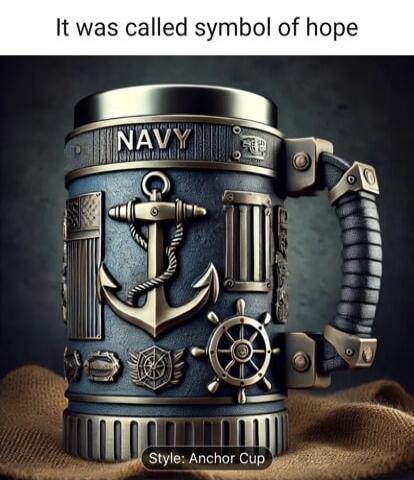 It was called symbol of hope. NAVY. Style: Anchor Cup.