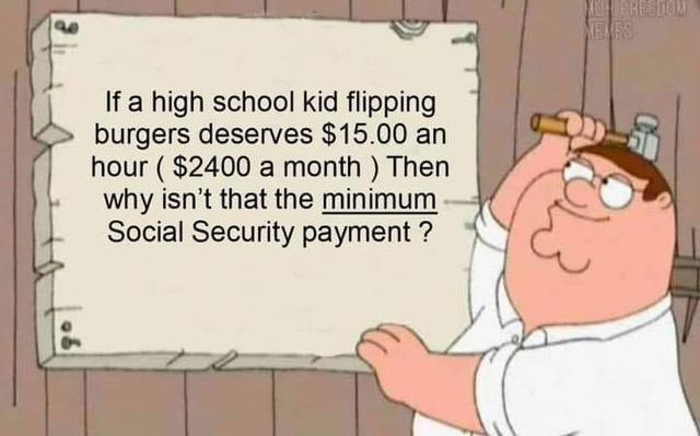 hour 2400 a month Then why isnt that the minimum Social Security payment