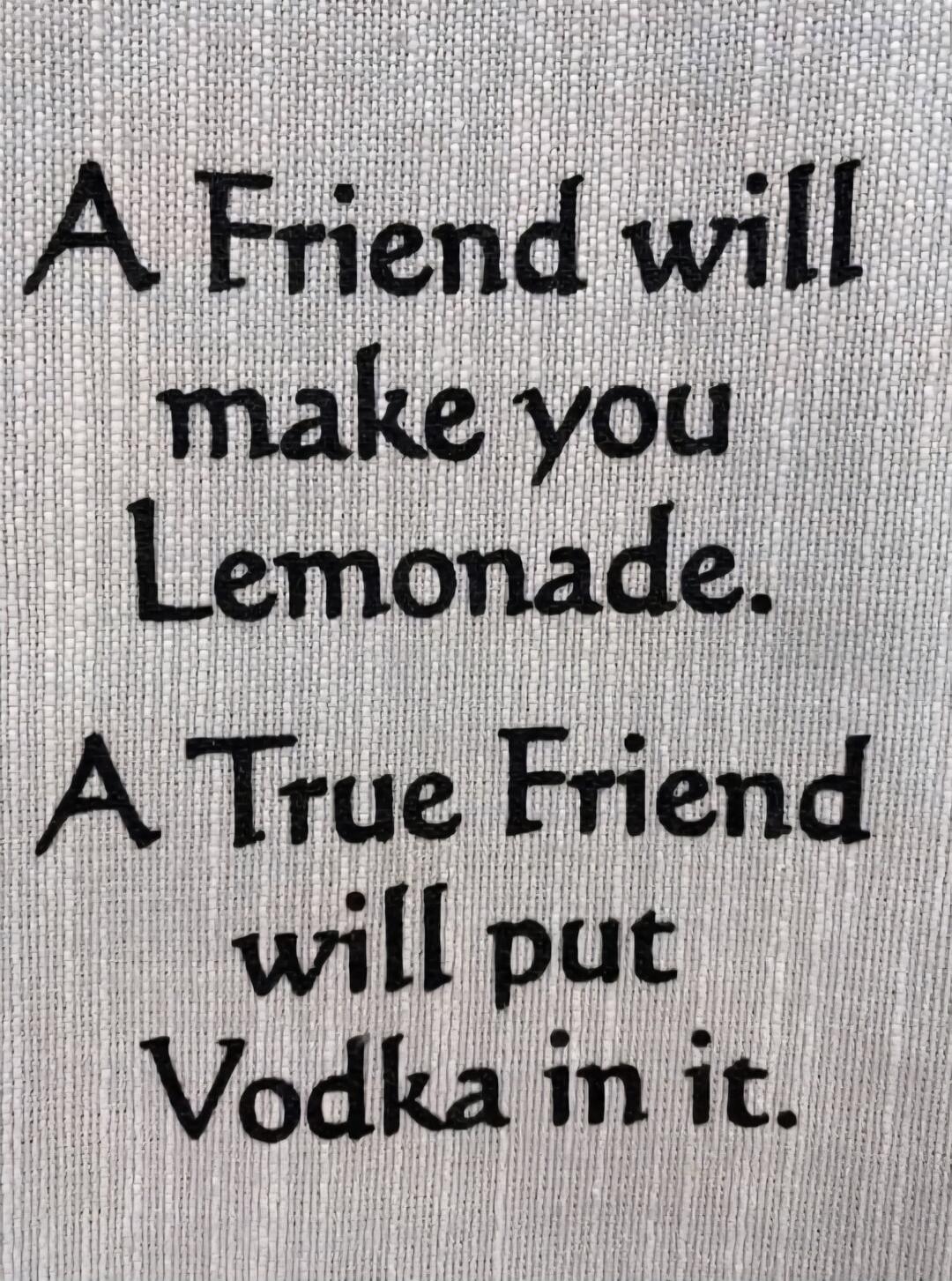 A Friend will make you Lemonade. A True Friend will put Vodka in it.