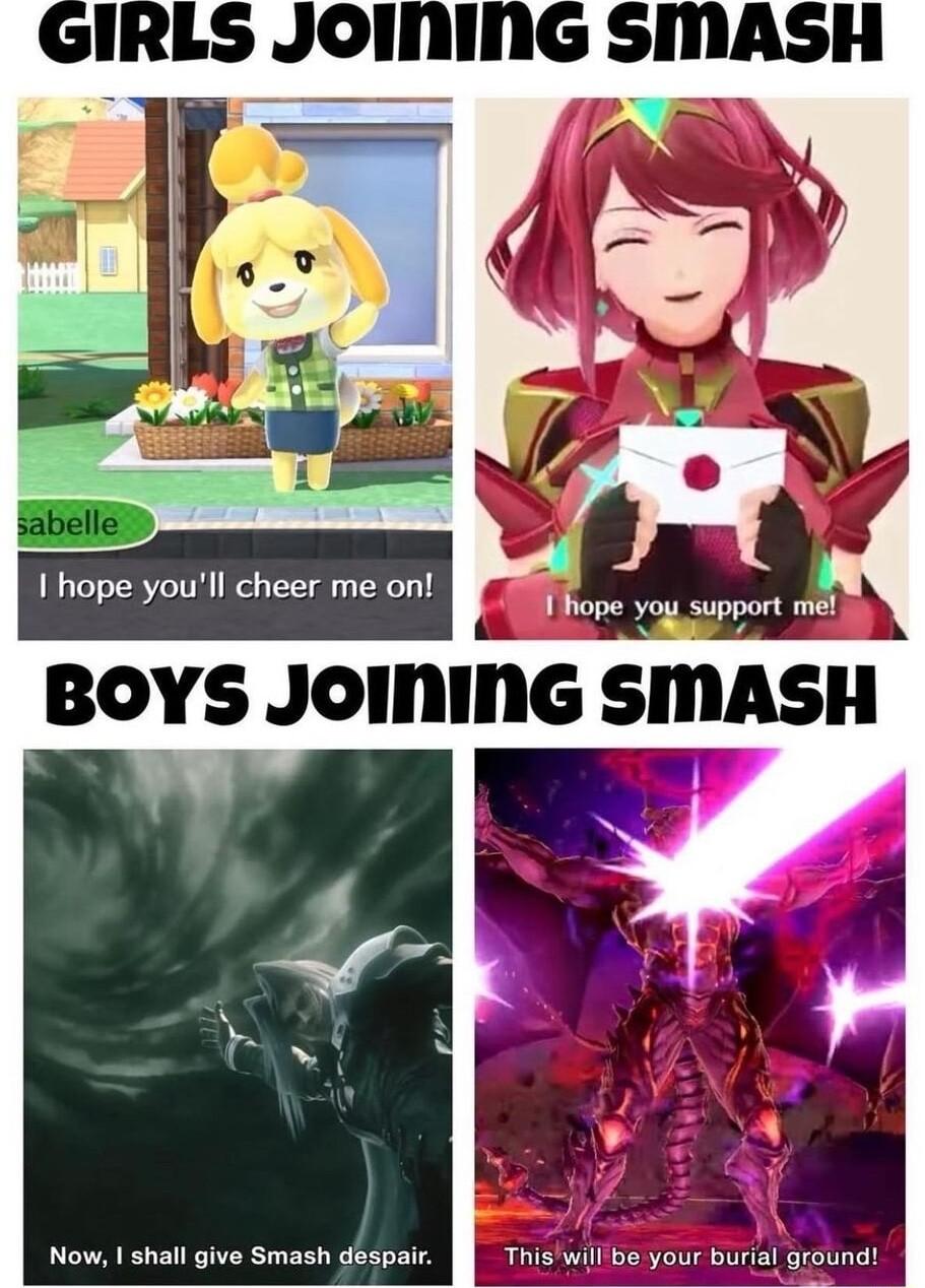 1 hope youll cheer me on BOYS JOINING SMASH LAY Now shall give Smash despair l Thiswilllbe your burlal ground