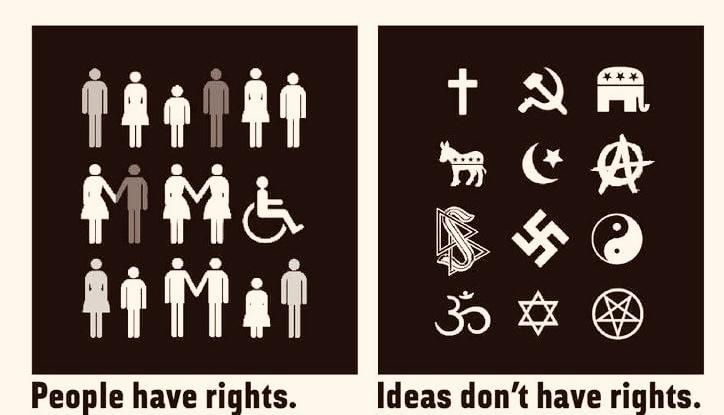 People have rights Ideas dont have rights