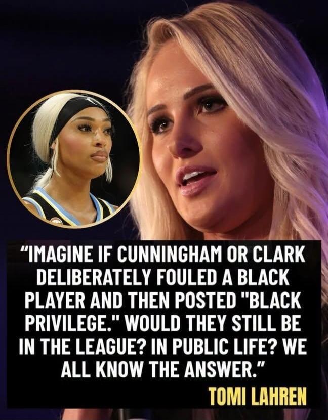 IMAGINE IF CUNNINGHAM OR CLARK DELIBERATELY FOULED A BLACK PLAYER AND THEN POSTED 