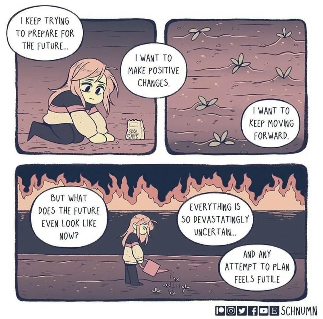 1 KEEP TRYNG T0 PREPARE FOR THE FUTURE 1 WANT TO MAKE POSITIVE CHANGES 1 WANT TO KEEP MOVING FORMARD T WHAT 50 DEVASTATINGLY NCERTAN D MY ATTEMPT T0 PLAN R il s FUTLE RECIEEE SCHIUMN