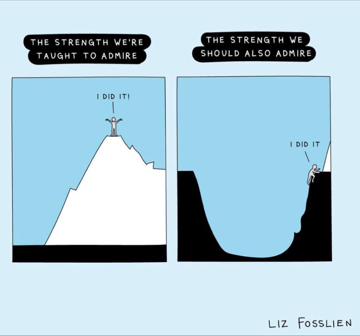 THE STRENGTH WERE THE STRENGTH WE TAUGHT TO ADMIRE SHOULD ALSO ADMIRE DID IT I DID IT L1z FossLIEN