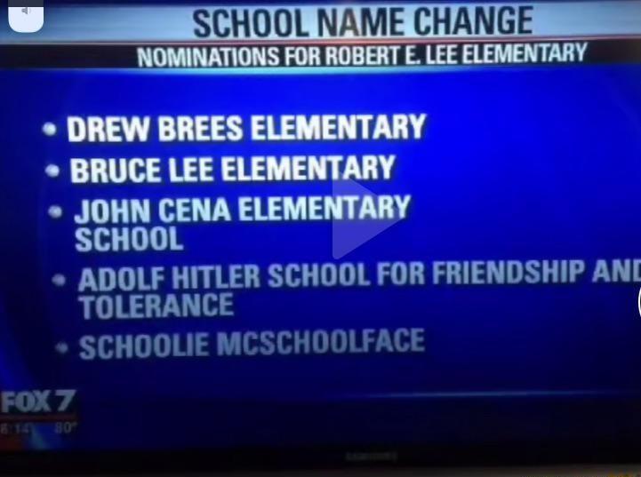 ____SCHOOL NAME CHANGE JOHN CENA ELEMENTARY SCHOOL ADOLF HITLER SCHOOL FOR FRIENDSHIP ANI TOLERANCE SCHOOLIE MCSCHOOLFACE 21 4