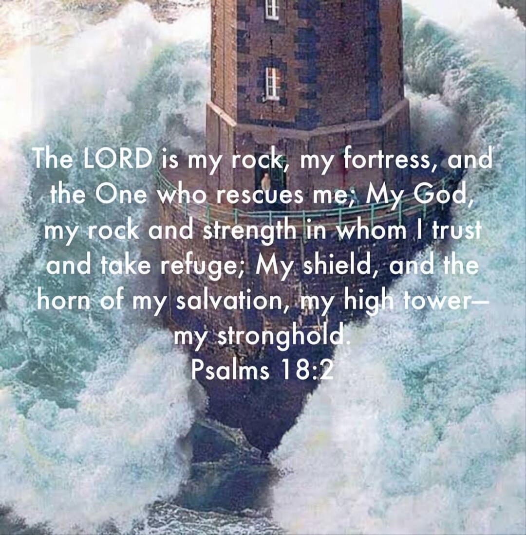 The LORD is my rock, my fortress, and the One who rescues me; My God, my rock and strength in whom I trust and take refuge; My shield, and the horn of my salvation, my high tower— my stronghold. Psalms 18:2