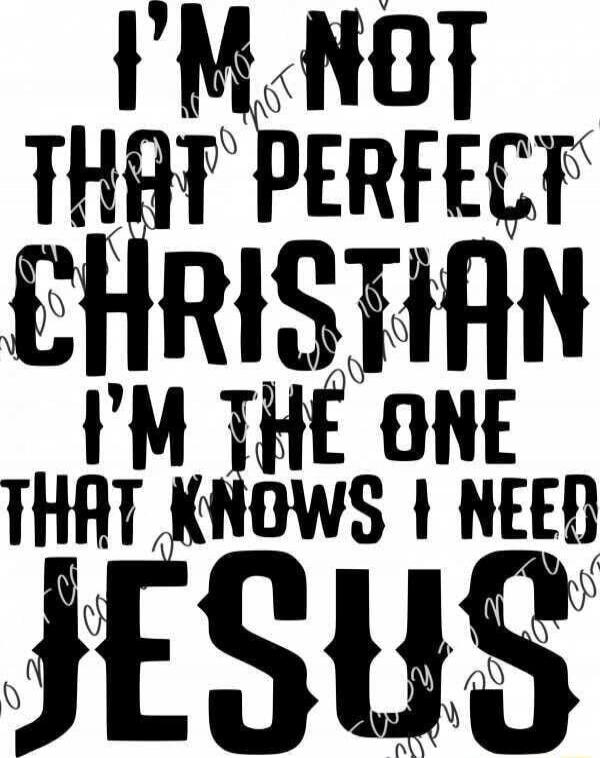 I'M NOT THAT PERFECT CHRISTIAN I'M THE ONE THAT KNOWS I NEED JESUS