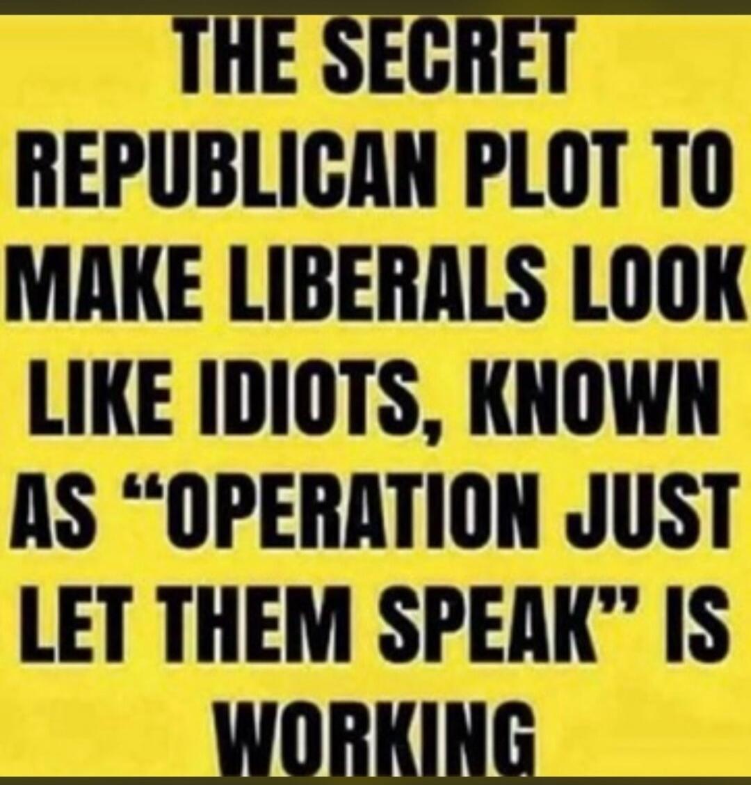 THE SECRET REPUBLICAN PLOT TO MAKE LIBERALS LOOK LIKE IDIOTS, KNOWN AS 