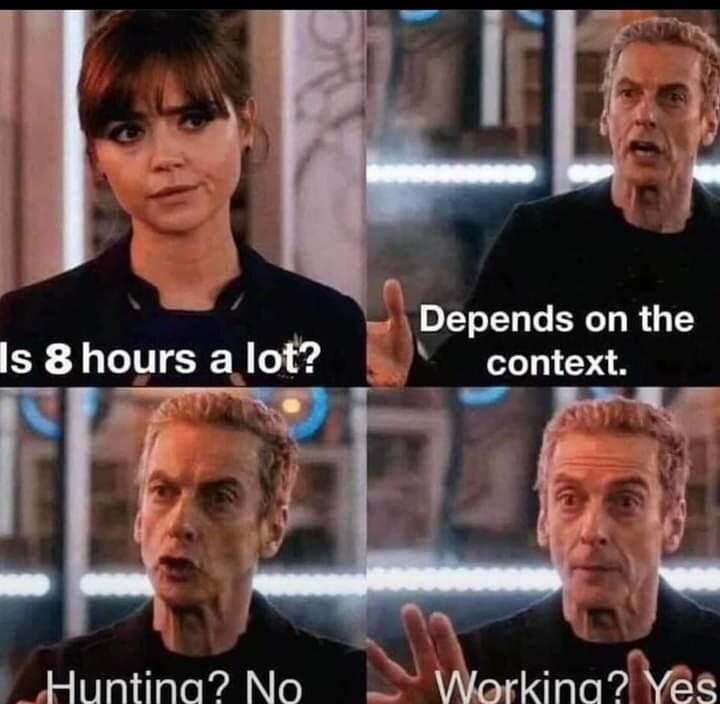 ES w Depends on the Is 8hours alot context b Lunting No B Working2ivaa