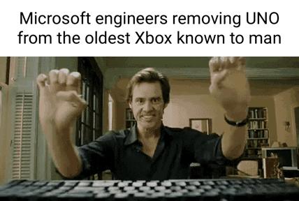 Microsoft engineers removing UNO from the oldest Xbox known to man