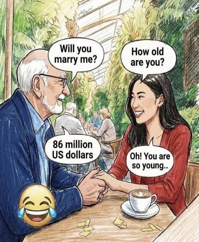 Will you marry me? How old are you? 86 million US dollars Oh! You are so young..