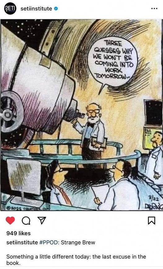 setiinstitute 949 likes setiinstitute PPOD Strange Brew Something a little different today the last excuse in the book