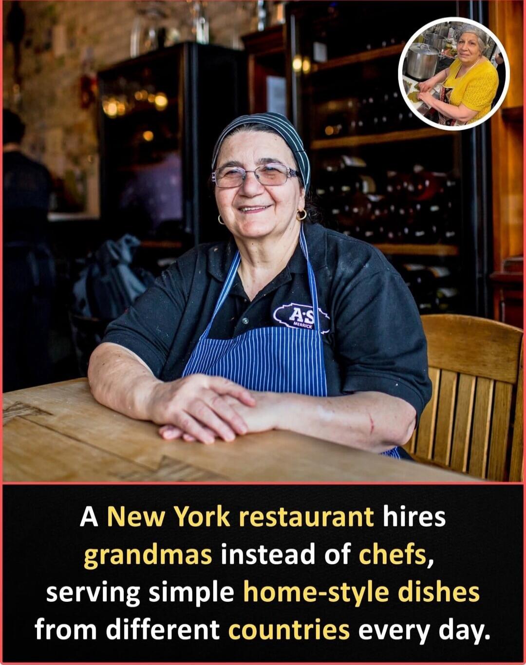 A New York restaurant hires grandmas instead of chefs, serving simple home-style dishes from different countries every day.
