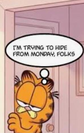 I'M TRYING TO HIDE FROM MONDAY, FOLKS