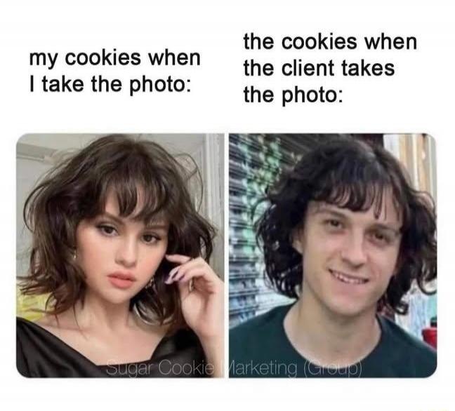 my cookies when I take the photo: the cookies when the client takes the photo: Sugar Cookie Marketing (Group)
