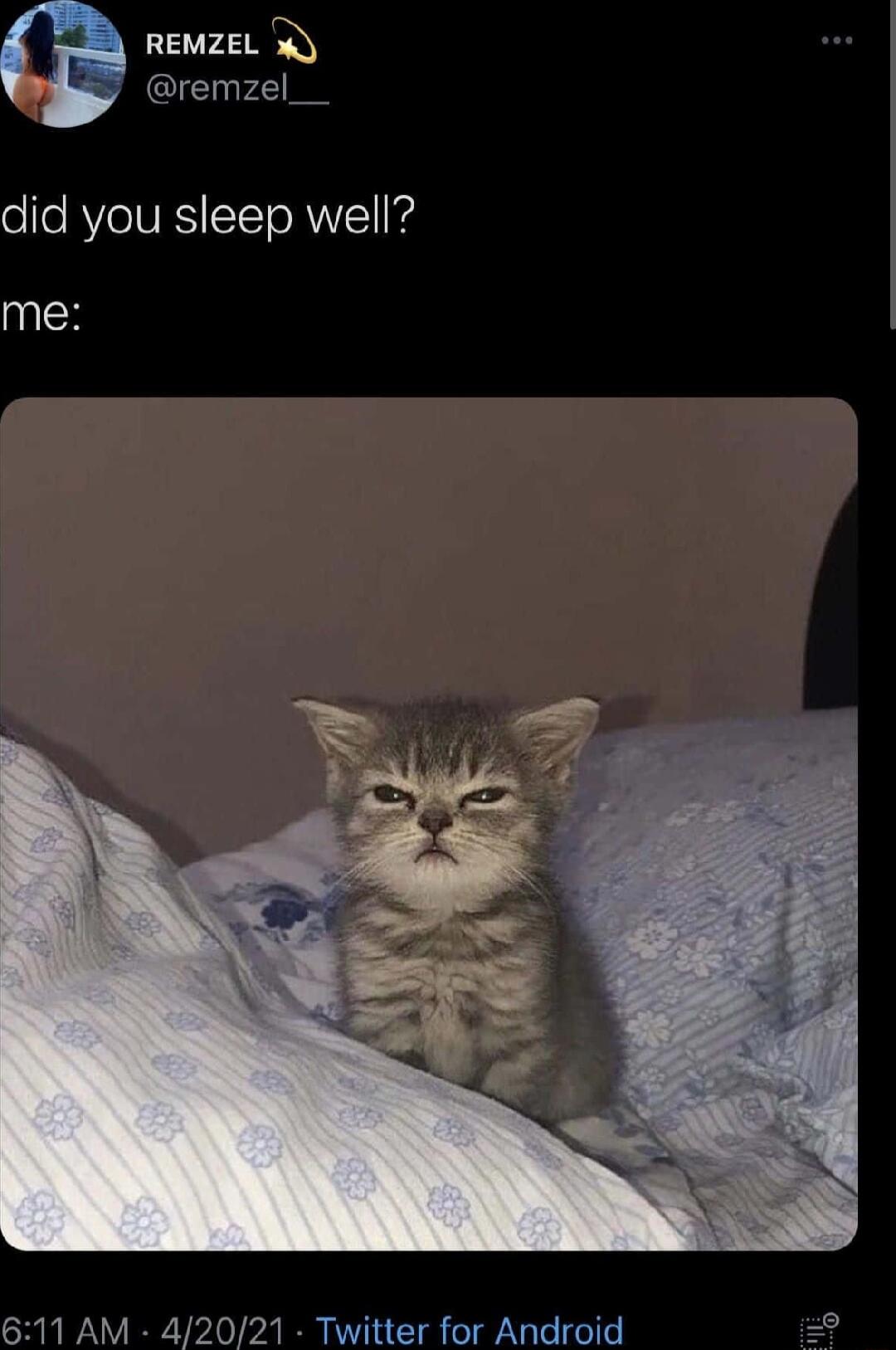 EANY ClE did you sleep well me 611 AM 42021 Twitter for Android