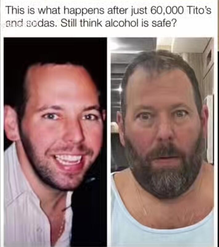 This is what happens after just 60000 Titos 1 godas Still think alcohol is safe