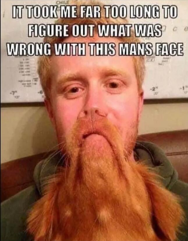IT TOOK ME FAR TOO LONG TO FIGURE OUT WHAT WAS WRONG WITH THIS MANS FACE