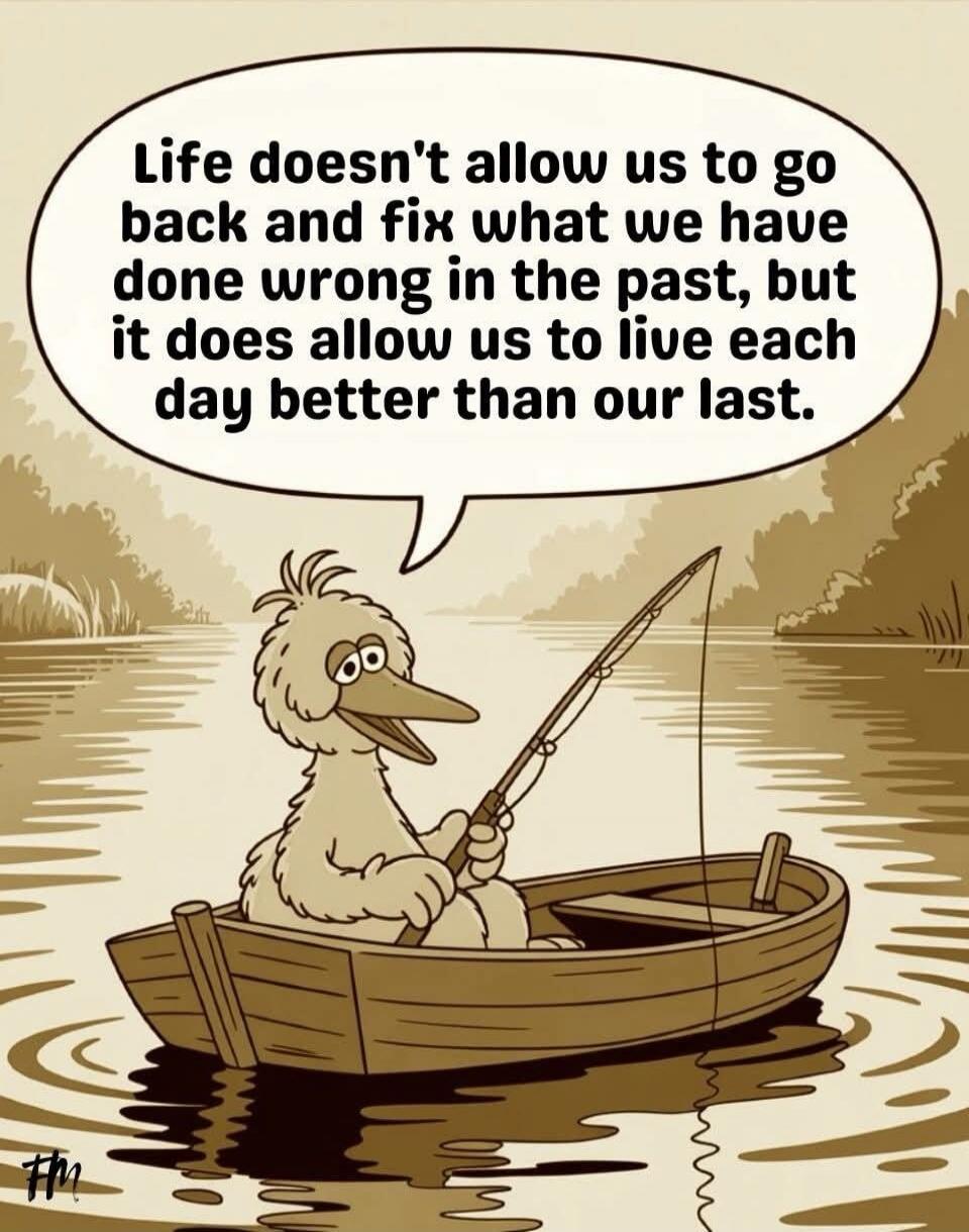 Life doesn't allow us to go back and fix what we have done wrong in the past, but it does allow us to live each day better than our last.