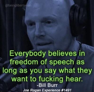 Everybody believes in b freedom of speech as o BRIV VA o 1 1517 WETIR R il TS Bill Burr Joe Rogan Experience 1491
