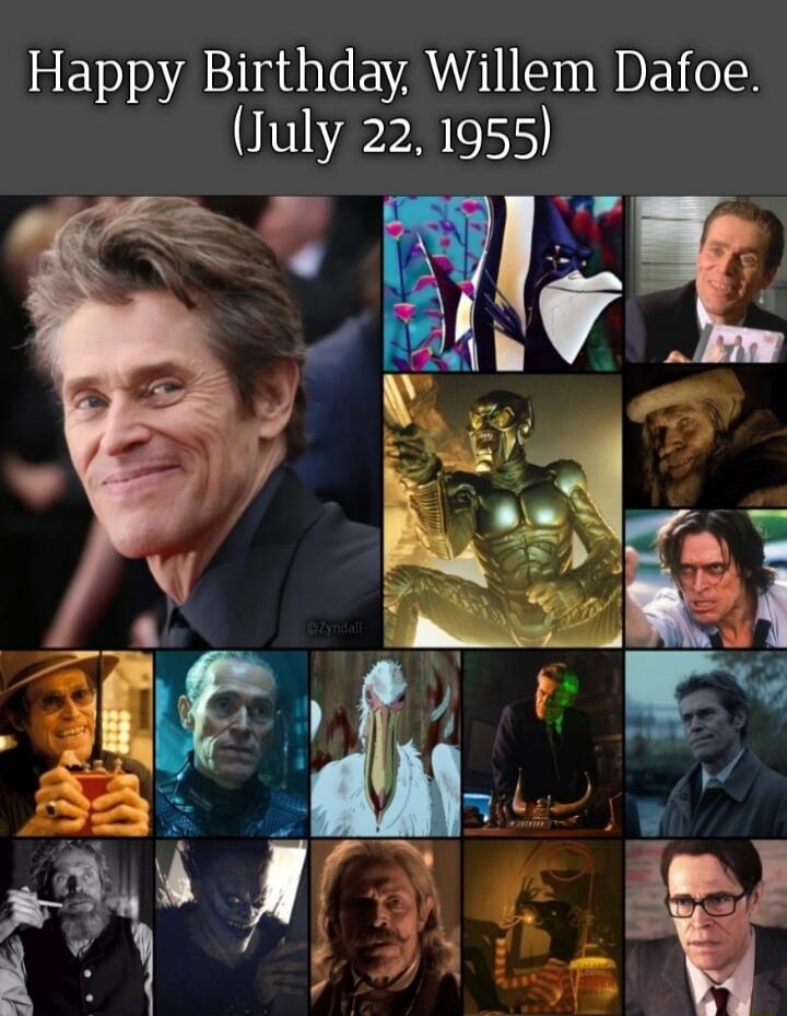 Happy Birthday, Willem Dafoe. (July 22, 1955)