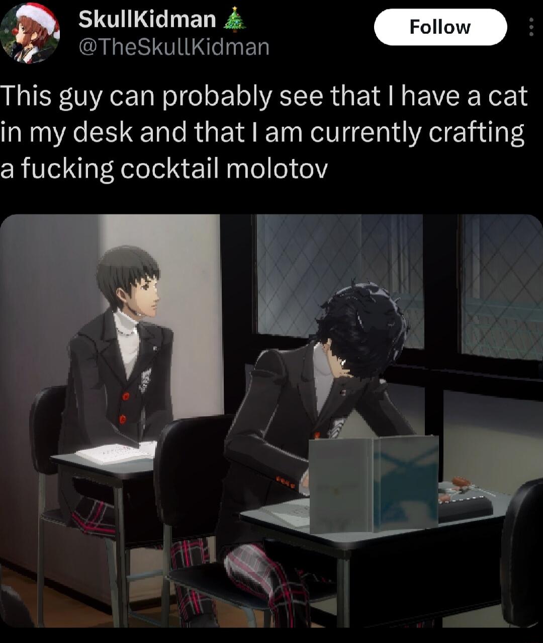SkullKidman ALESTIEC IR ED This guy can probably see that have a cat in my desk and that am currently crafting a fucking cocktail molotov