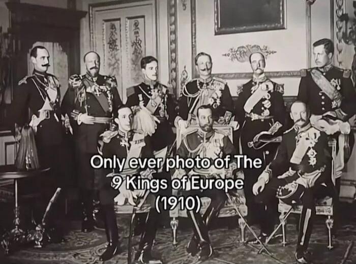 Only ever photo of The 9 Kings of Europe (1910)