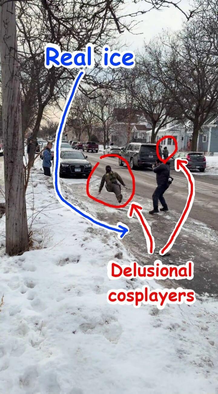Real ice
Delusional cosplayers