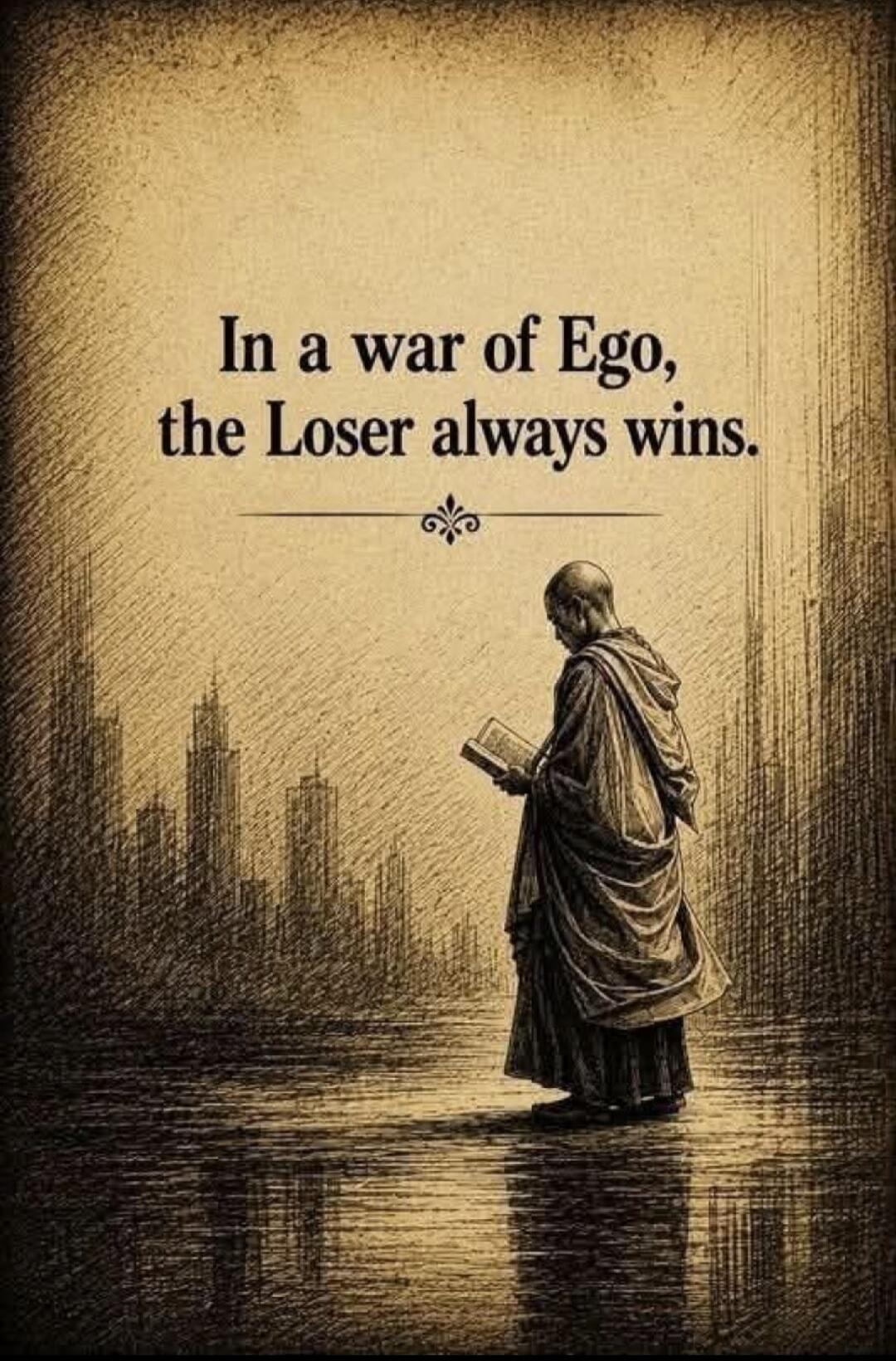In a war of Ego, the Loser always wins.
