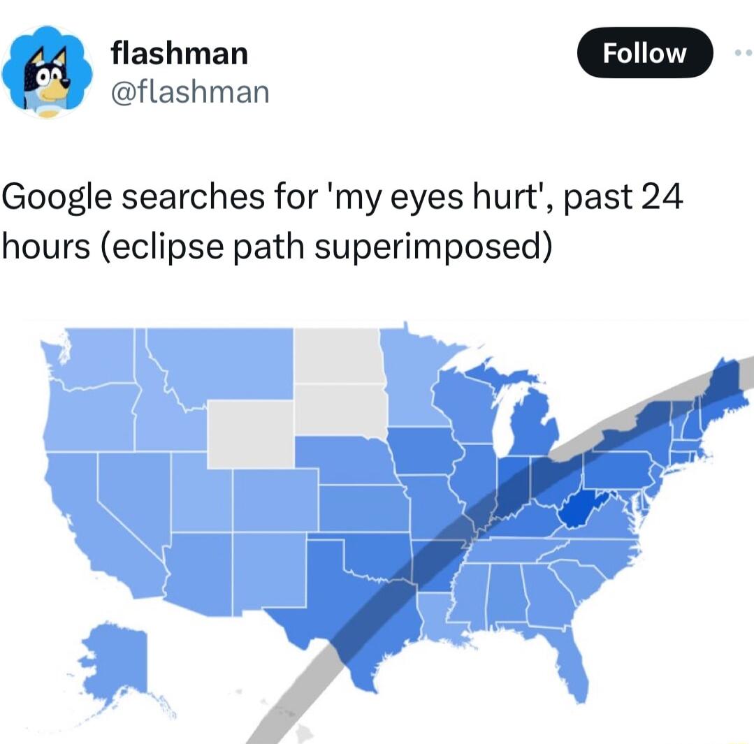 flashman flashman Google searches for my eyes hurt past 24 hours eclipse path superimposed