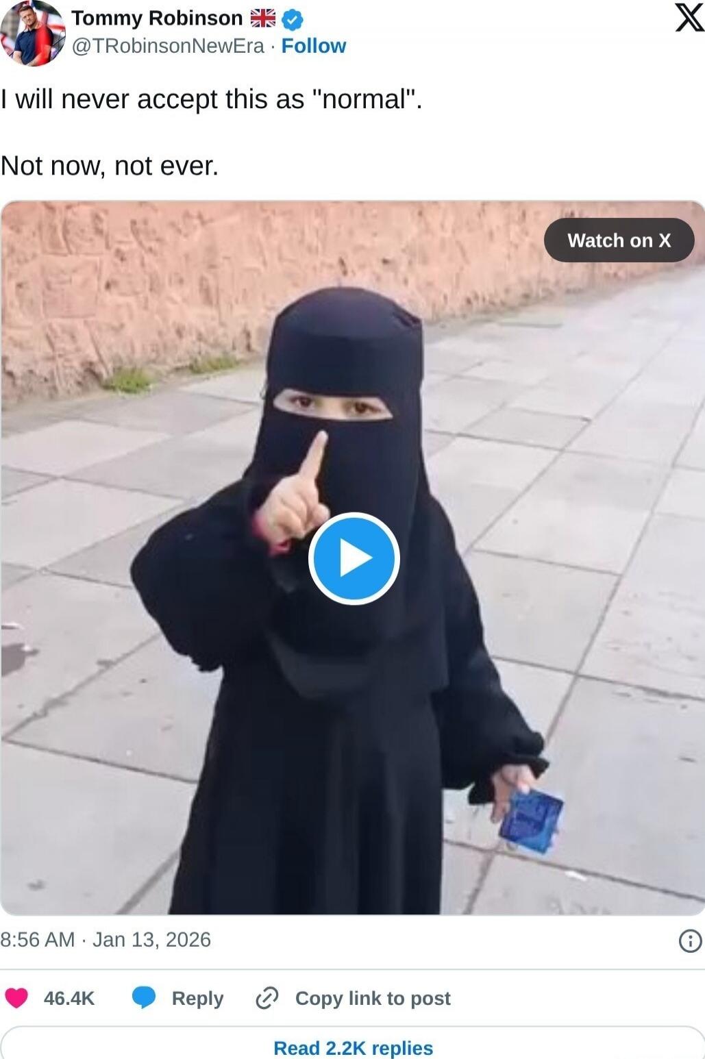 Tommy Robinson @TRobinsonNewEra: I will never accept this as 