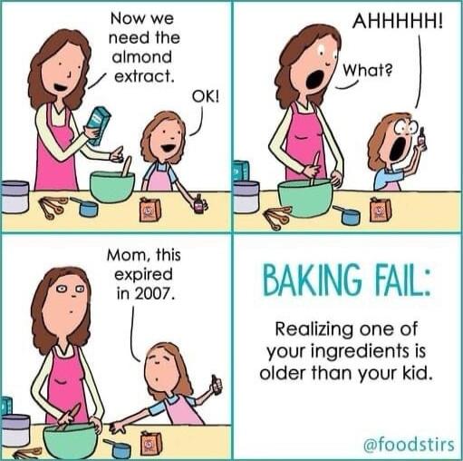 Now we need the AHHHHH BAKING FAIL Realizing one of your ingredients is older than your kid foodstirs