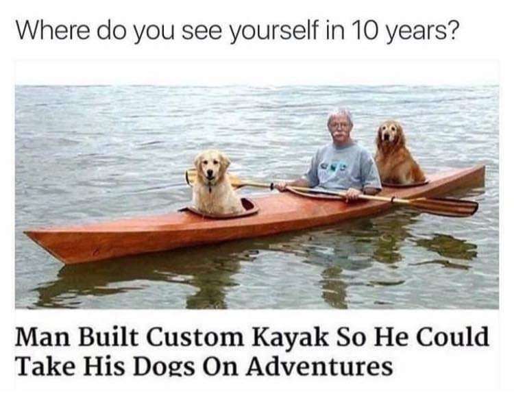 Where do you see yourself in 10 years Man Built Custom Kayak So He Could Take His Dogs On Adventures