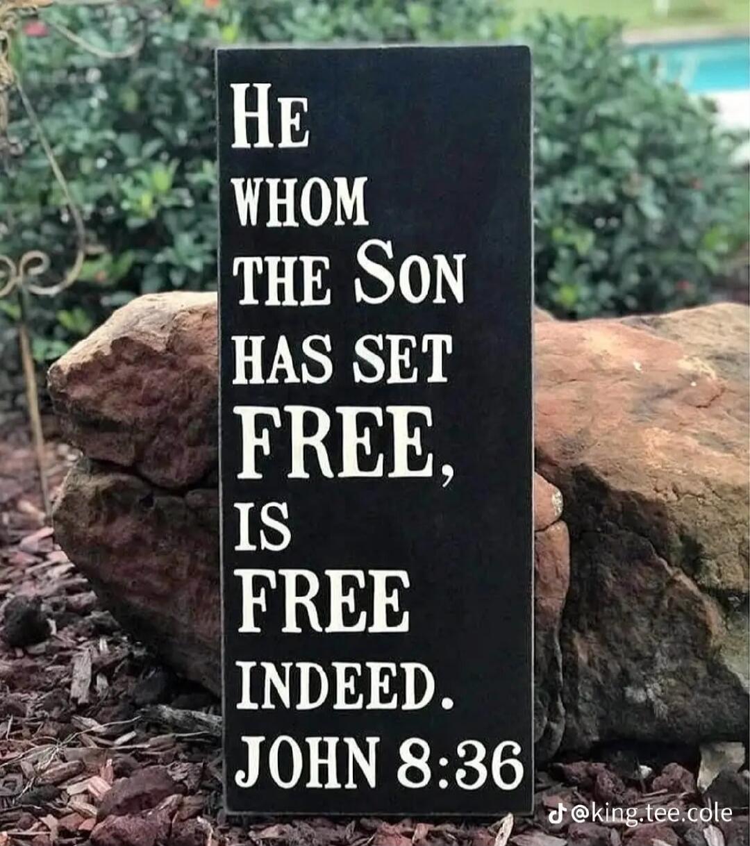 He whom the Son has set free, is free indeed. John 8:36. @king.tee.cole