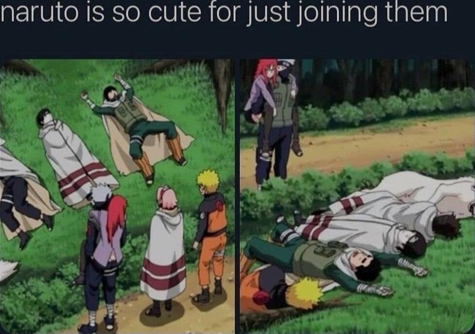 naruto Is so cute for just joining them