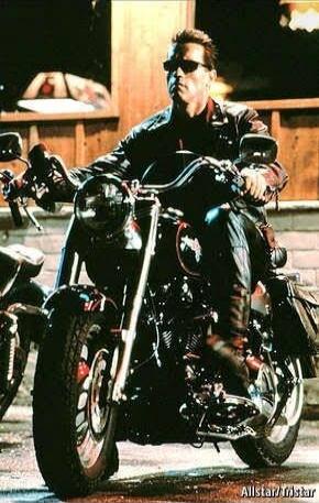 The Terminator on a motorcycle.