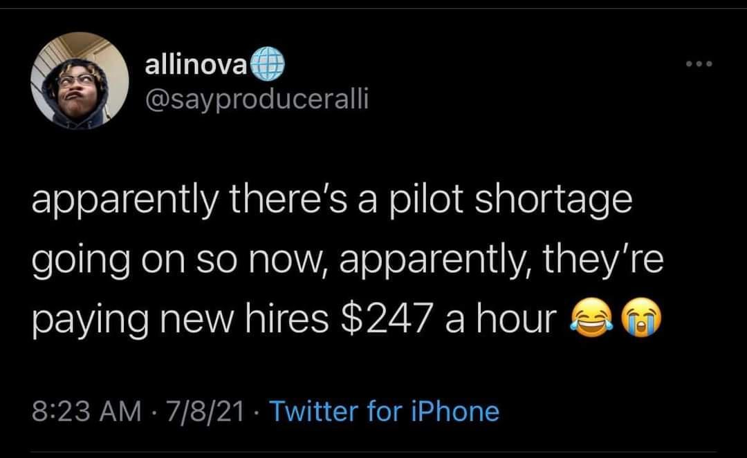 allinova sayproduceralli EloIoEICIIAGIECEERoll o lplelgTe elellpleNolaRToNple A el o E A G SR paying new hires 247 a hour 823 AM 7821 Twitter for iPhone