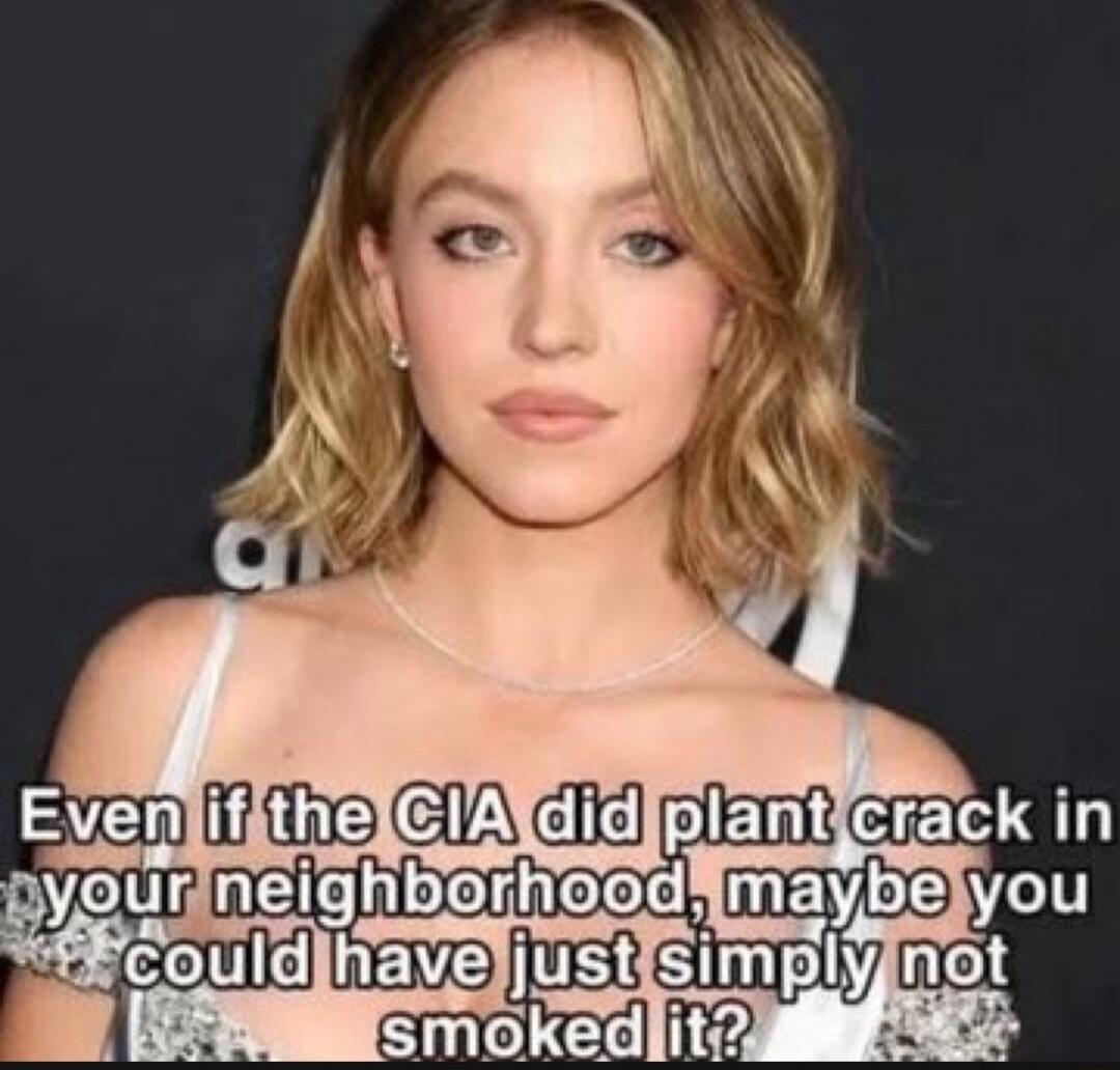 Even if the CIA did plant crack in your neighborhood, maybe you could have just simply not smoked it?