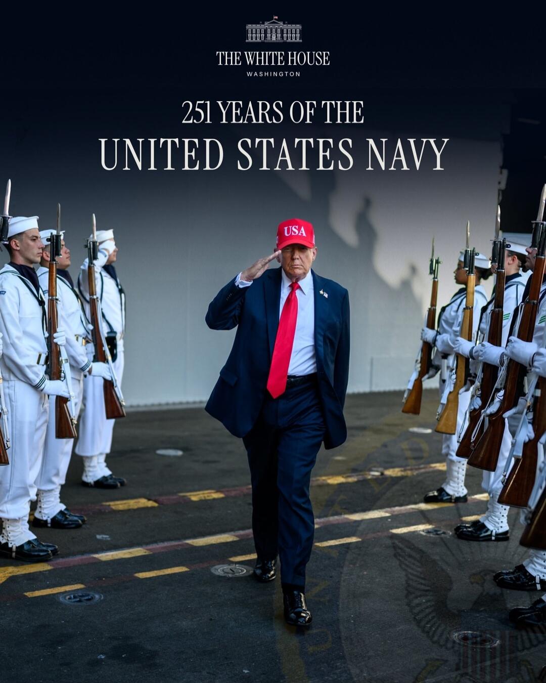 THE WHITE HOUSE WASHINGTON 251 YEARS OF THE UNITED STATES NAVY USA