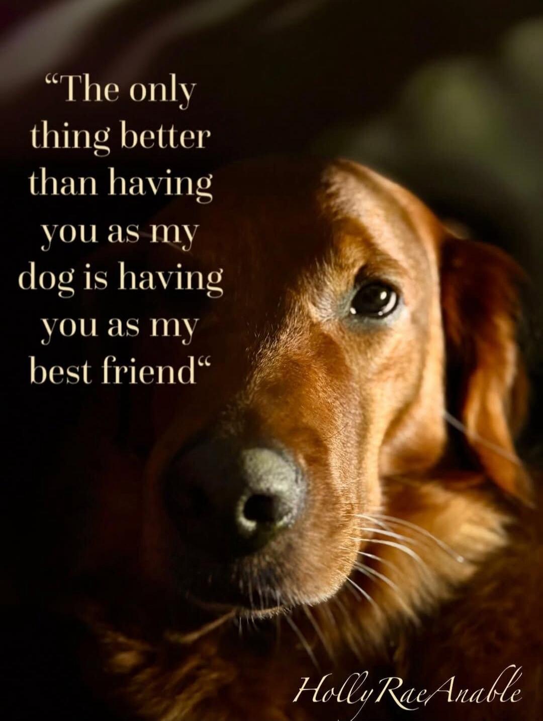 The only thing better than having you as my dog is having you as my best friend. Holly Rae Anable